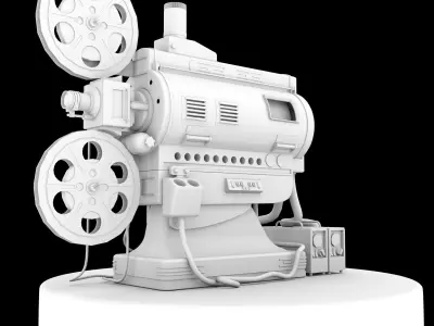 Old Film Reel Projector Gaming Asset Low-poly 3D model