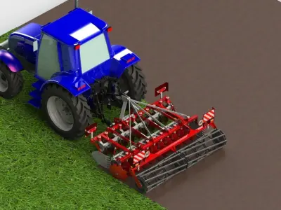 WG 0016 - Disc harrow 300 3D model