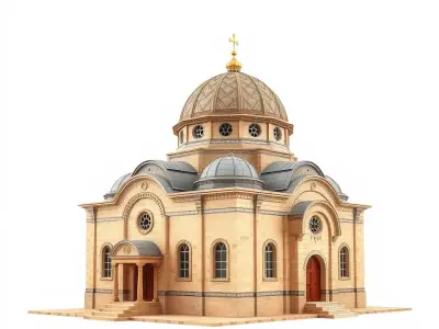 Classic Byzantine Church model pack Low-poly 3D model
