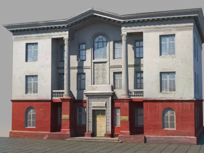 Classic building facade 04 Low-poly 3D model