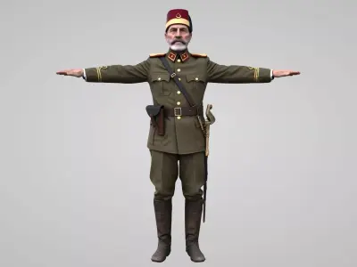  Old Turkish soldier 3D model Low-poly 3D model purchase
