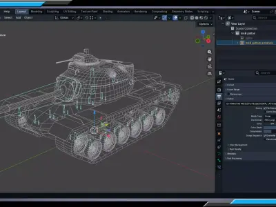 M48 Patton Tank plus 6 Skins Low-poly 3D model