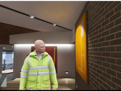 Gore-Tex Hi-Vis Jacket UK Police Coat GTA EUP FIVEM  uniform  Low-poly 3D model