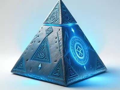 Mystical Glowing SciFi Pyramid Artifact 3D model