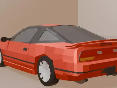 180 SX - Low Poly FREE Free 3D model