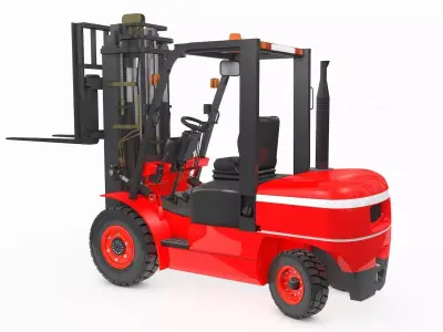 Forklift Rigged and Animated 3D model