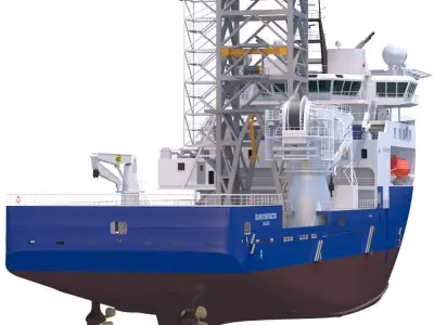 Construction and  Well Intervention Vessel Island Constructor 3D model