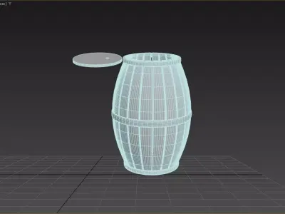 Wood Barrel Low-poly 3D model