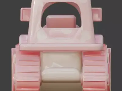 Stylized 3D Valentine  Bulldozer Model Low-poly 3D model purchase