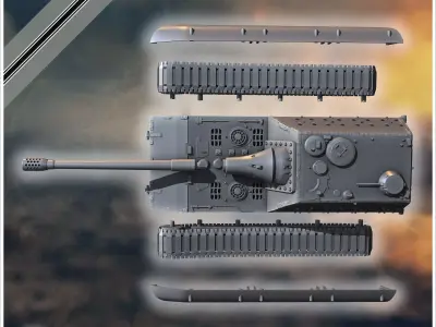 Jagdpanzer E-100 with high casemate Entwicklung tank destroyer - 3D print model purchase