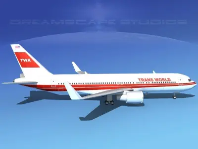Boeing 767-300 Trans World 3D model