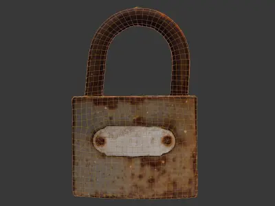 Rusty Padlock 3D Scan Low-poly 3D model