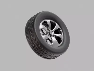 Car Tire Low-poly 3D model