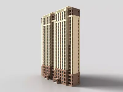 Modern buildings Low-poly 3D model