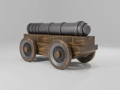 Ottoman Medieval Cannon Low-poly 3D model