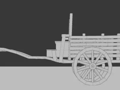 Horse Cart Low-poly 3D model get