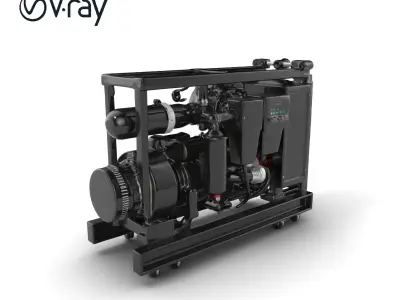 Heavy-duty Filtration Unit Modular Design model pack Low-poly 3D model