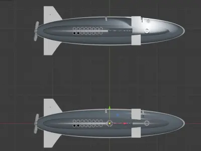 3d model of a submarine Free 3D model