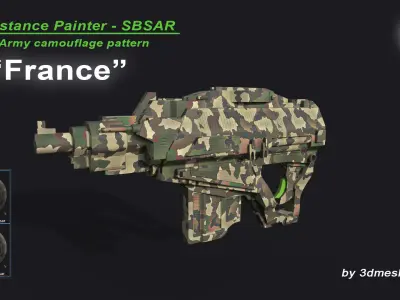 France - Army Camouflage Pattern - SBSAR Material 3D model