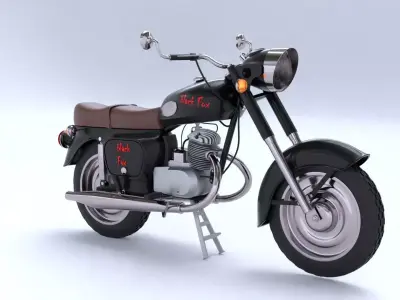 motorbike Black Fox Free 3D model