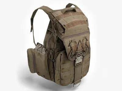 backpack military Low-poly 3D model