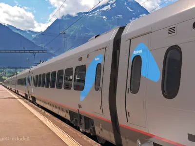 Acela Express Passenger Coach Rigged 3D model