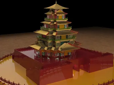 Chinese ancient house  3D model get