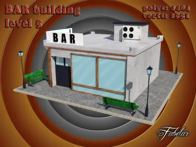 BAR level Low-poly 3D model shop