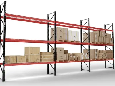 Industrial shelving unit 3D model purchase
