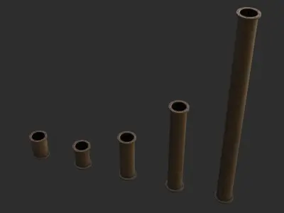 Copper Pipes Low-poly 3D model