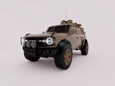 Ford bronco military escort vehicle  Low-poly 3D model
