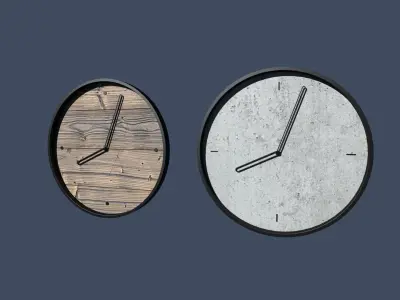 Minimalist Wall Clock Low-poly 3D model purchase