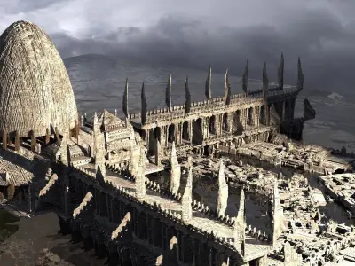Druid City Star Wars Inspired Sith compound 3D model