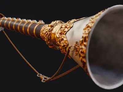 Gyaling Chinese Flute Instrument Low-poly 3D model