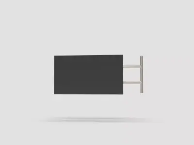 Style advertisement close to a urban street in city 3D model 3