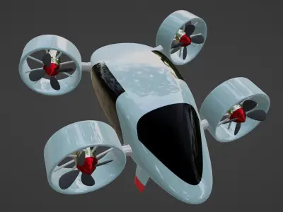 3D human carrying Dron Quadrocopter model 3D model