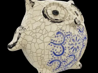 Ceramics Owl model 3 Low-poly 3D model