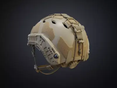 ventilated High cut Tactical Helmet high model 3D model