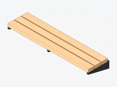 Seat - Bench - Integral Low-poly 3D model