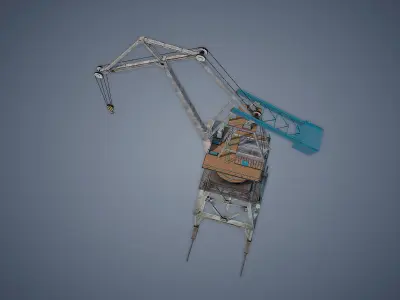 Dock crane Low-poly 3D model order