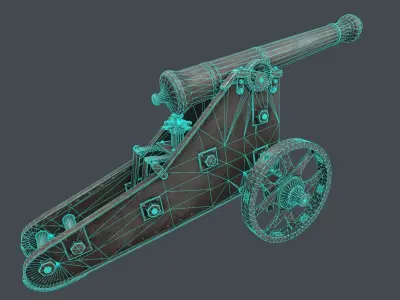 cannon Chernihiv Low-poly 3D model