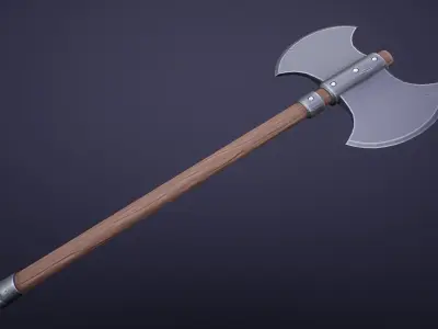 Stylized Battle Axe Low-poly 3D model buy