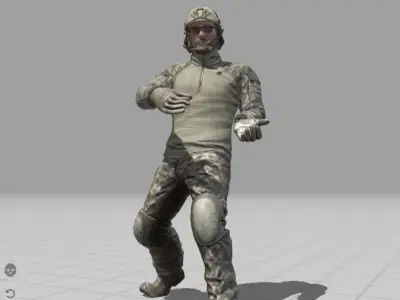 Military Army Soldier 3d Gaming Character Low-poly 3D model