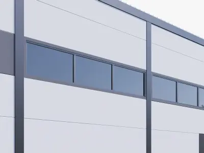 Warehouse Building Low-poly 3D model