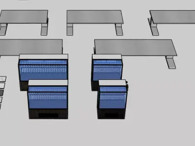 Industrial Kitchen And Open Buffet Libary 3D model