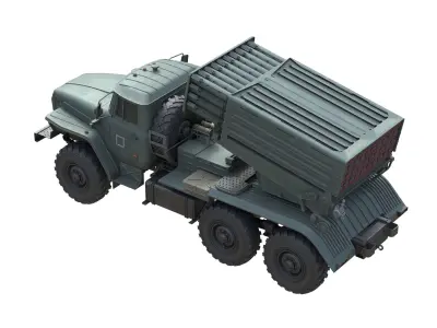 Tornado G Multiple Launch Rocket System Low-poly 3D model