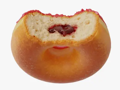  Realistic Strawberry Glazed Donut 