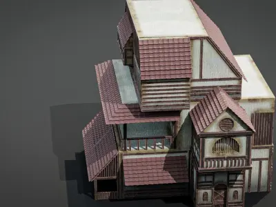 Fantasy Rustic Old Medieval Abandoned House 3D model