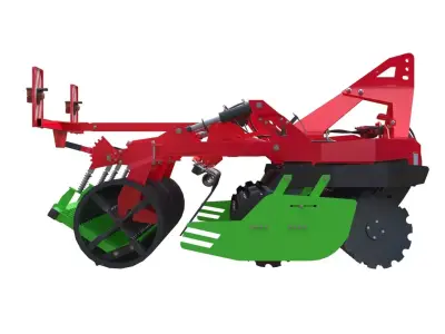 Trailed Disc harrow Low-poly 3D model