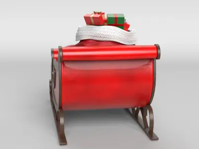 Santa Sleigh 3D model get